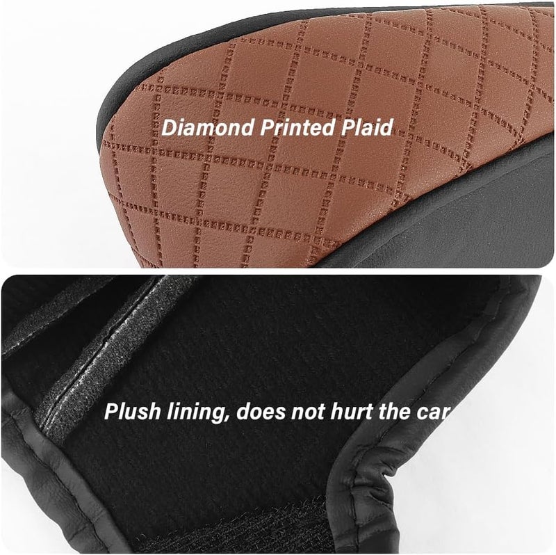 Stacool Leather Gear Shift Cover Diamond Embroidery Design,Durable Shift Knob Cover for Shift Lever Protection,Universal Car Gear Shift Cover Car Accessory Suitable for Cars,Trucks,SUVs (Black/Brown) - Image 5